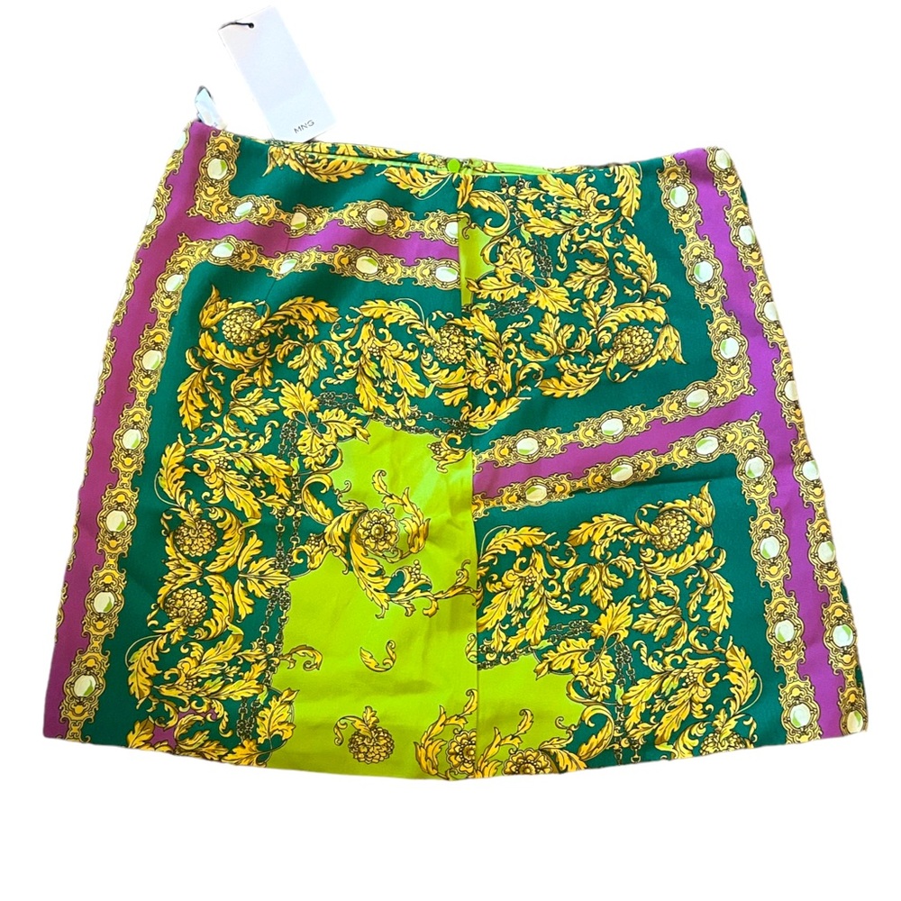 NWOT - Mango - Versace Inspired Green Skirt